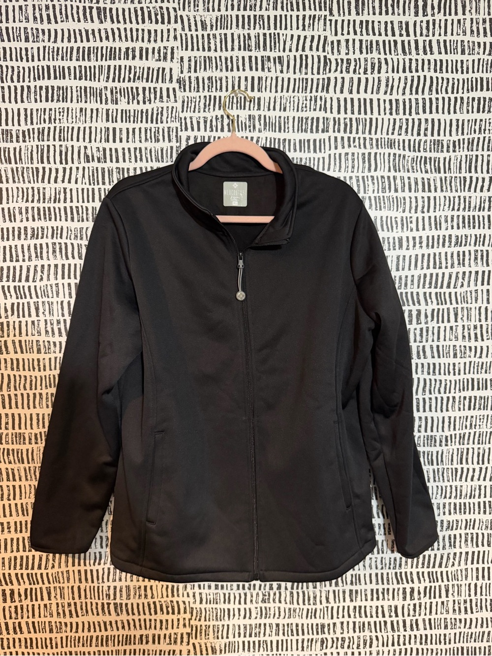 Women's Black Full-Zip scrub Jacket medcouture